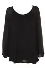 Style & Co. Women's Lantern-Sleeve Top Deep Black M