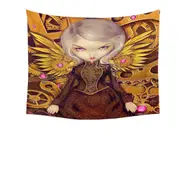 Mechanical Angel Steampunk Beautiful Clockwork Girl Tapestry