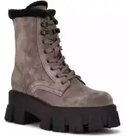 NIB $250 MARC FISHER Happier Lug Sole Combat Boots dark grey sz 8.5