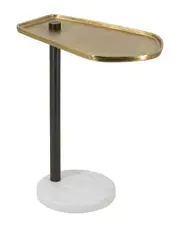 A&B Home Decorative C-Side Table with Marble Base