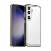 For Samsung Galaxy S24 Case, Scratch-Resistant Back Cover, Clear Grey