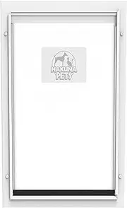 Hakuna Pets Deluxe Aluminum Extra Large Dog & Cat Pet Door with Locking Panel for Screens, Doors & Walls up to 2.76" Thick, for Pets up to 220 lb, White