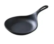 Yanco China BP-7007 Black Pearl Asian Style Melamine 12.5" x 7" Skillet Server