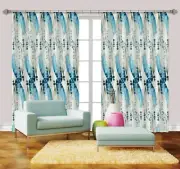 3D Blue Feather 56 Blockout Photo Curtain Print Curtains Drapes Fabric Window AU
