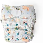 Monarch Ultimate Wipeable Cloth Nappy with Hook & Loop Closure, Bearfoot Adventure
