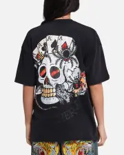 [ED HARDY] Ed Hardy Catcher T-shirt Black Acidwash - Size XL XL Black Acidwash