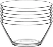 LAV Vega Small Glass Snack Serving Bowl - 215ml - 10.5cm - Pack of 12 - Clear Nesting Kitchen Mixing Bowls