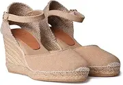 [TONI PONS] Piper-GY Women's Linen and Cotton Wedge Espadrilles, Rust Brown, 6 AU