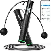 RENPHO Smart Skipping Rope with Counter, Adjustable Jump Ropes for Fitness, Skip Rope with APP Data Analysis, Workout Equipment for Women Men Adult Kids, Burn Calories, Boxing Jumping Rope, Gym, MMA