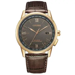 【CITIZEN 星辰】GENTS空中之鷹光動能電波男士皮帶錶42.7mm(CB0158-10H棕色款)