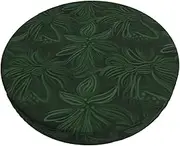 RLDOBOFE Hunter Green Floral Petals Pattern Stool Covers Round Velvet Breathable Bar Stool Covers Washable Elastic Bar Stool Seat Covers Bar Chair Cover Dustproof Chair Slipcover