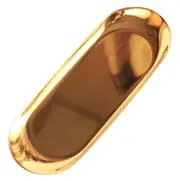 2Pcs Nordic Style Golden Oval Plate Jewelry Storage Box Tray Fish Plate Plate Metal Desktop Storage Tray