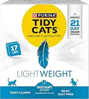 Purina Tidy Cats Light Weight, Low Dust, Clumping Cat Litter, Lightweight Instant Action Multi Cat Litter - 17 lb. Box