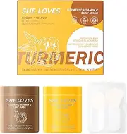 EnMart 2Pcs Clay Mask, Turmeric Clay Face Cleanser with Vitamin C, Gentle Mud Facial Mask Remove Pore Blockage and Oil, Good for Sensitive Skin, 50g