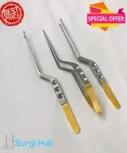 Brand New Set Of 3 Yasargil Micro Bayonet Scissor + Tumor Grasping Forceps 9"
