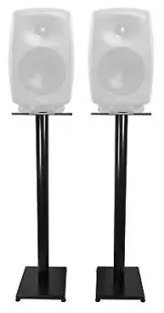 Pair Rockville 37” Black Steel Speaker Stands For Genelec 8320A Monitors