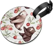 [VTGHDEEQ] Luggage Tags for Suitcases,Travel Tags for Luggage,Floral Friend Rabbit and Bear,2-Pc