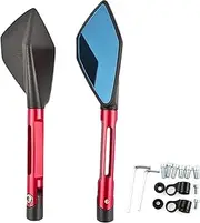for K&awasaki Z125 Z 125 Z125PRO 2015 2016 2017 2018 2019 2020 2021 Rearview Mirrors with 8MM 10mm Screws Decoration Motorcycle CNC Mirror Rear Side Mirror(Type 1 Red)