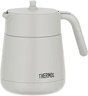 Thermos TTE-700 LGY Vacuum Insulated Teapot with Strainer, 23.7 fl oz (700 ml), Light Gray