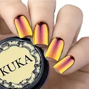 Chameleon Pigment Nail 6 Colour Changing Mirror Chrome Powder Art Glitter Dust Shine Manicure (Gold Brown)