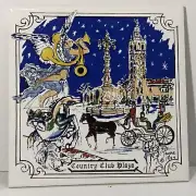 Carolyn Payne Creations Ceramic Tile Trivet Kansas City 1994 Plaza 5” sq