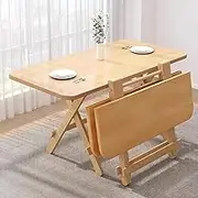 Foldable Dining Table, Living Room Table, Dining Room, Garden, Dormitory Study Table, Solid Wood Office Desk A40 (A Wood, 100X60X74CM)