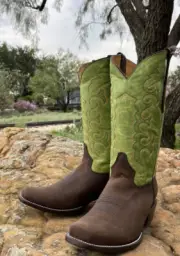 Nuevo Rancho Men's Carson Square Toe Handmade Western Boots Sz 11