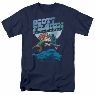 Scott Pilgrim VS. The World Lovers T Shirt Mens Licensed Movie Tee Navy