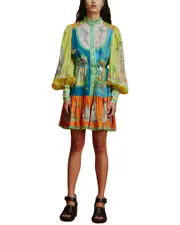 AMINA GLAM Linen-Blend Dress