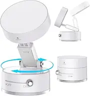 [VENINGO] Magnetic Vacuum Car Phone Holder, 360° Rotatable Foldable and Retractable Double-Sided Suction Cell Phone Stand Dashboard Mount for Car/Kitchen/Office Mirror Mount Fit All Smartphones, White