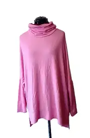 Caslon Top Pink Women Side Split Size Large High Low Hem Cowl Neck
