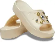 CROCS PLATFORM SLIDE WITH PEARLS AND CRYSTALS SIZE 7
