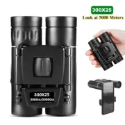 HD300x25 5000M Long Range Binoculars Powerful Folding Mini Telescope Camping New