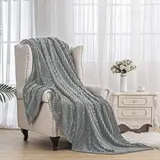 LEFAFA Fleece Blanket, 280GSM Lightweight Super Soft Throw Blanket, Fuzzy Warm Cozy Plush Microfiber Blanket for Crib Stroller Nap, Couch, Sofa, Bed (Grey, 200x230cm)