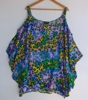 New Autograph Top 22 Womens Gems Cold Shoulder Colourful Animal Print Straps