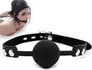 Leather Restraints Ball Mouth Plug Silicone Bondage Ball Gag Silicone Bondage Ball Gag for Sex, BDSM Restraints Toys Sex Gag Muzzles
