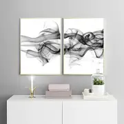 Stylish Abstract Black 2 sets Canvas Wall Art
