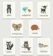 Woodland animals wall cards, Spanish Nursery, Animals Nursery Mini Collection