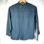 Cabelas Men’s XL Tourney Trail Performance Fishing Shirt Orion Blue UV Protect