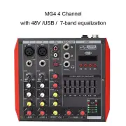 Pro 4 Way Channel Microphone Mixing Console Sound Mixer USB 48V BT