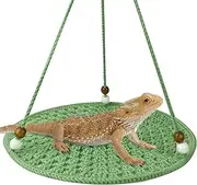 Bearded Dragon Lizard Hammock,Reptile Swing,Reptile Hammock,Cage Accessories for Bearded Dragon Leopard Gecko Lizard Birds Parrots Rats(Green)