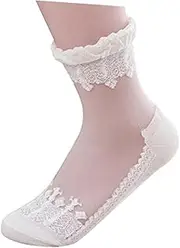 SOESFOUFU Breathable Lace Socks for Women Ultra Socks Elastic Sweat Absorption Elegant Fit for Shoes