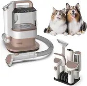 Pet Hair Vacuum, Dog Shedding Brush with 7 Pet Grooming Tools, 12Kpa Low Noice Dog Grooming Vacuum Kit with 3.2L Capacity Dust Box, for Dogs Cats and Other Animals