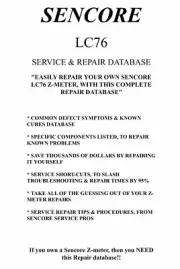 SENCORE LC76 (SERVICE & REPAIR DATABASE) Symptoms&Cures, Precise Repair Details!