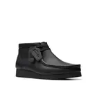 New Men Clarks Wallabee Evo Black Leather Rubber Bottom Comfortable Lace Shoes
