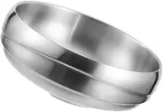 IMIKEYA Stainless Steel Double Layer Serving Bowl Korean Style Noodle Bowl Unbreakable for Rice Pasta Soup Smooth Surface Easy to Clean Design