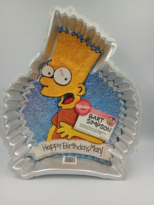 NOS Vintage Wilton Cake Pan The Simpsons Bart Simpson 1990 Happy Birthday Man