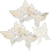 Gogogmee 5pcs Butterfly Rhinestone Patches for Multi-Function Clothes Patches Bling Applique Badge Clothes Accessory Butterfly Applique Shaped Decorative Sew Jackets Rhinestones