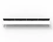 RAPIDLINE DELUXE LOOP LEG WORKSTATION With Screen 8 Person Double Sided W1500 x D750 x H730mm (per user) White Top White Frame