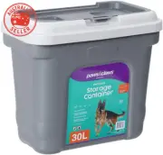 Paws & Claws 30L Pet Food Storage Container W/ Scoop for Dry Pet Food/Bird Seeds